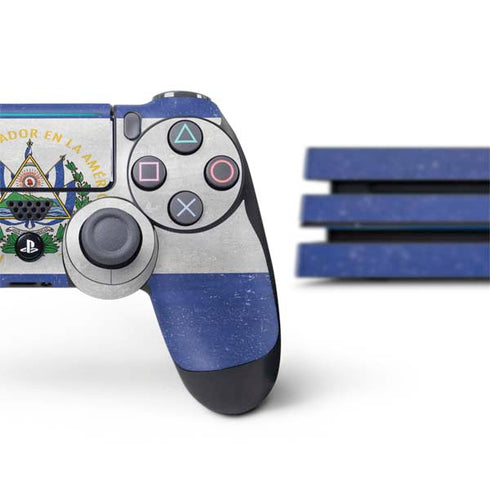 El Salvador Flag Distressed PS4 Pro Bundle Skin